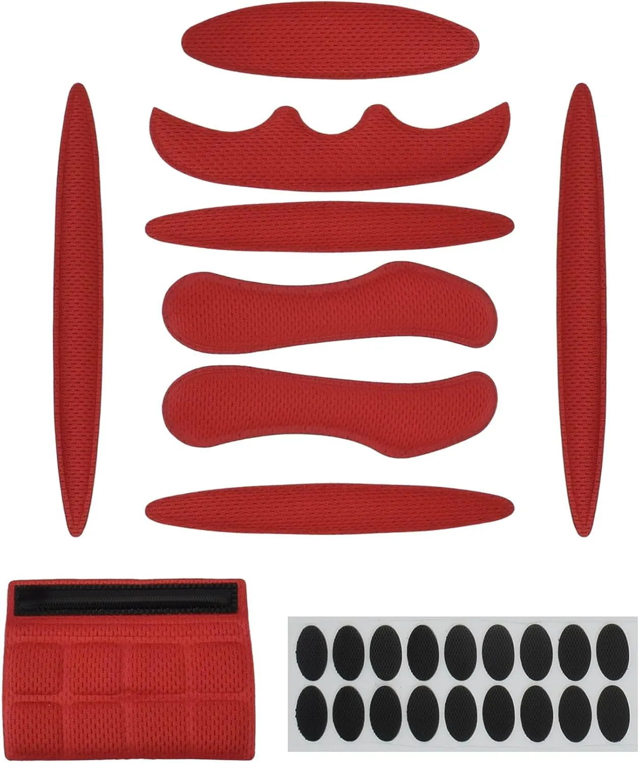 1 Set Cycle Helmet Pads, Padding Kit, Universal Foam Pads for Motorcycle Bike Cycling Helmet (Red)