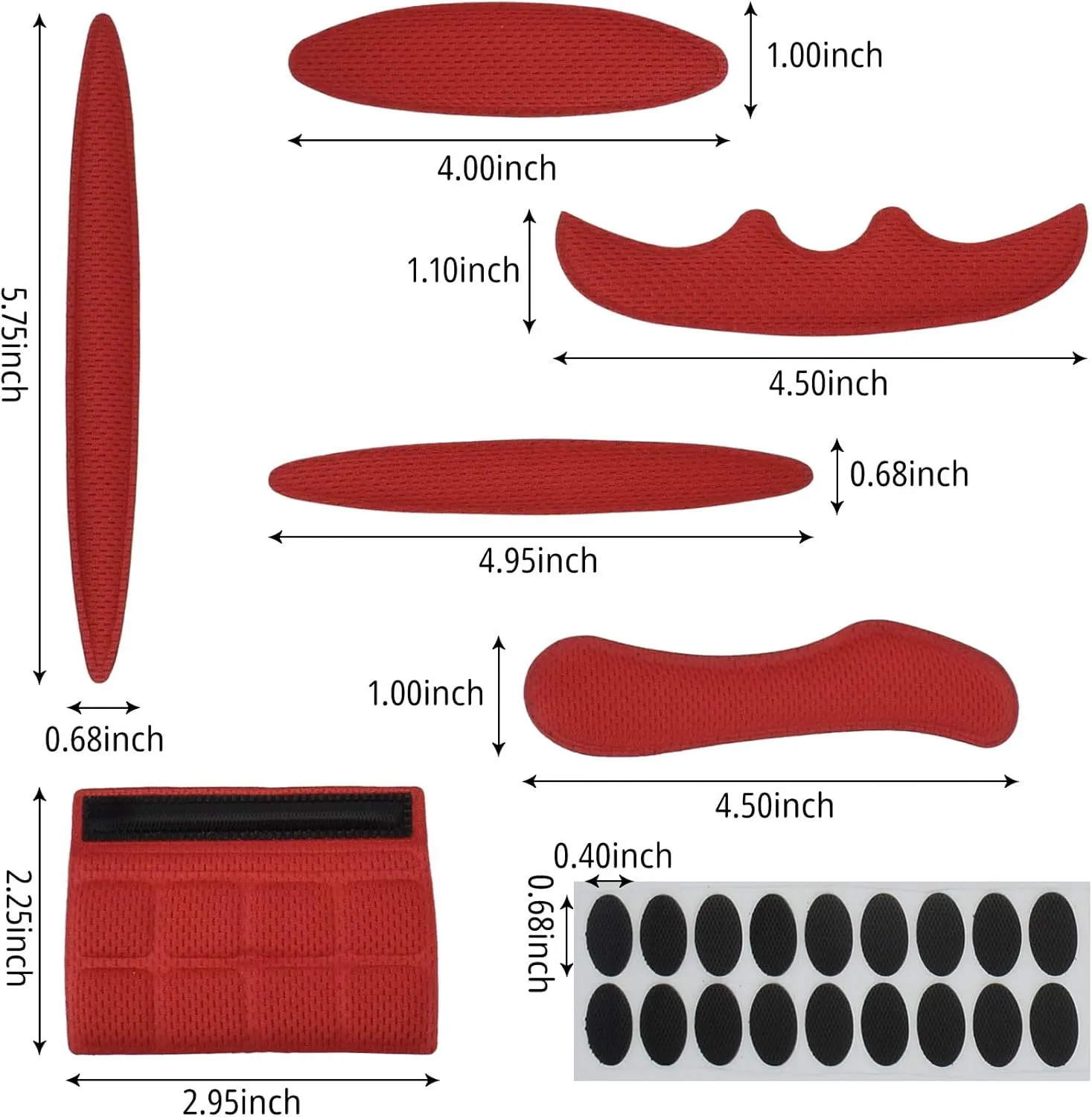 1 Set Cycle Helmet Pads, Padding Kit, Universal Foam Pads for Motorcycle Bike Cycling Helmet (Red)