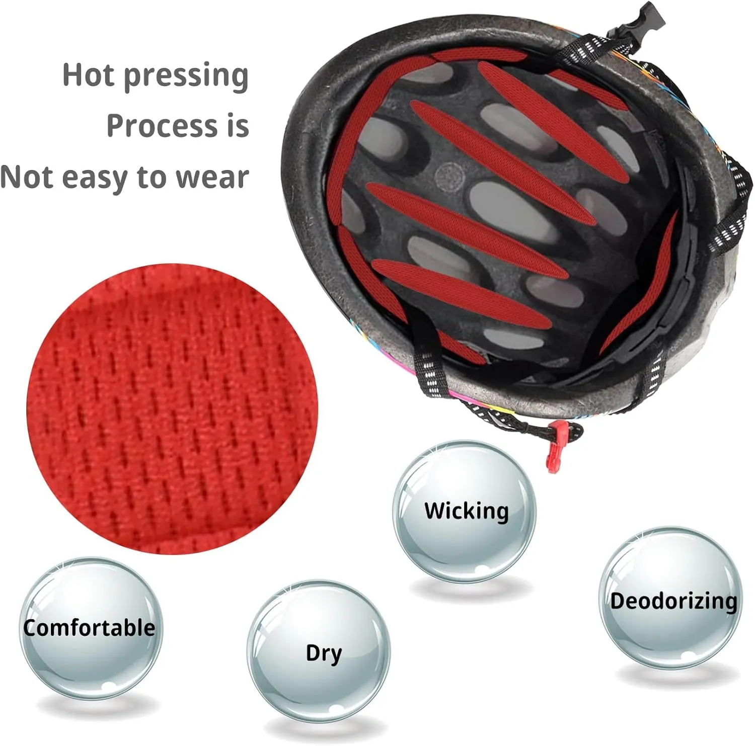1 Set Cycle Helmet Pads, Padding Kit, Universal Foam Pads for Motorcycle Bike Cycling Helmet (Red)