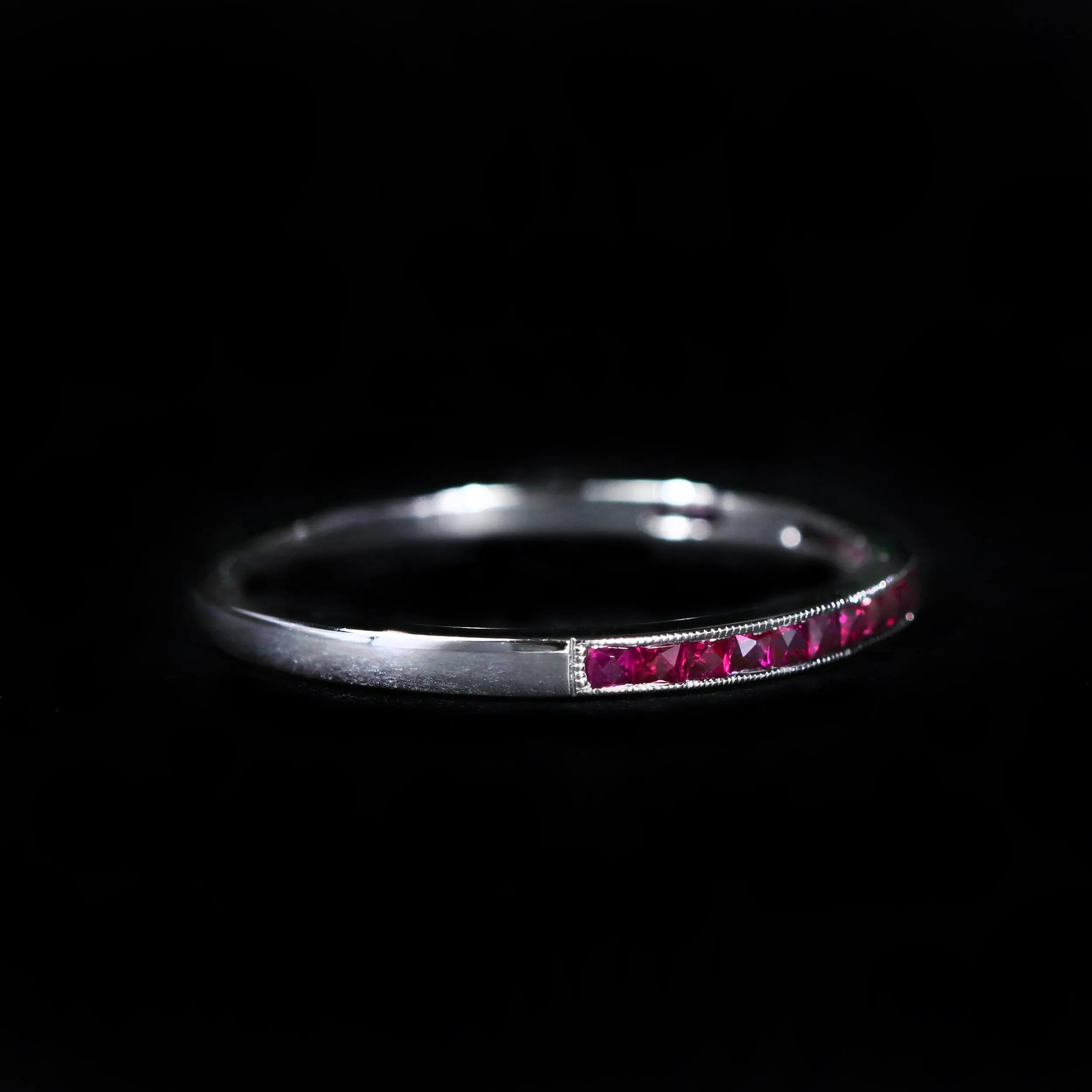 14K White Gold 0.38 CTW Ruby Band
