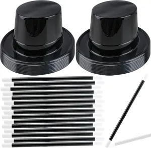 16 Pcs Plastic Top Hats with 16 Pcs Magician Wand Black Top Hats Magician Hat for Men Women Halloween Party Dress up Accessories
