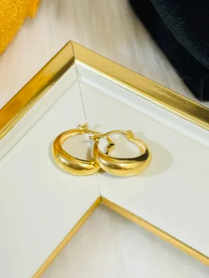 18K Gold Plain Loop Earrings