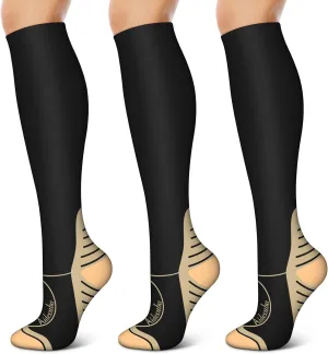 3 Pairs Compression Socks for Women and Men 15-20mmHg-Circulation Support Socks- Best for Medical,Running,Athletic