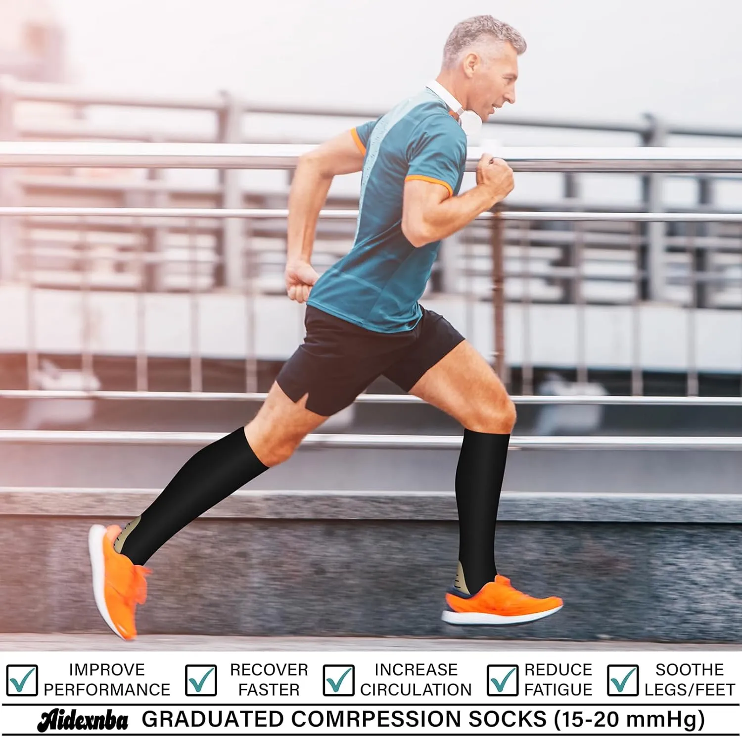 3 Pairs Compression Socks for Women and Men 15-20mmHg-Circulation Support Socks- Best for Medical,Running,Athletic