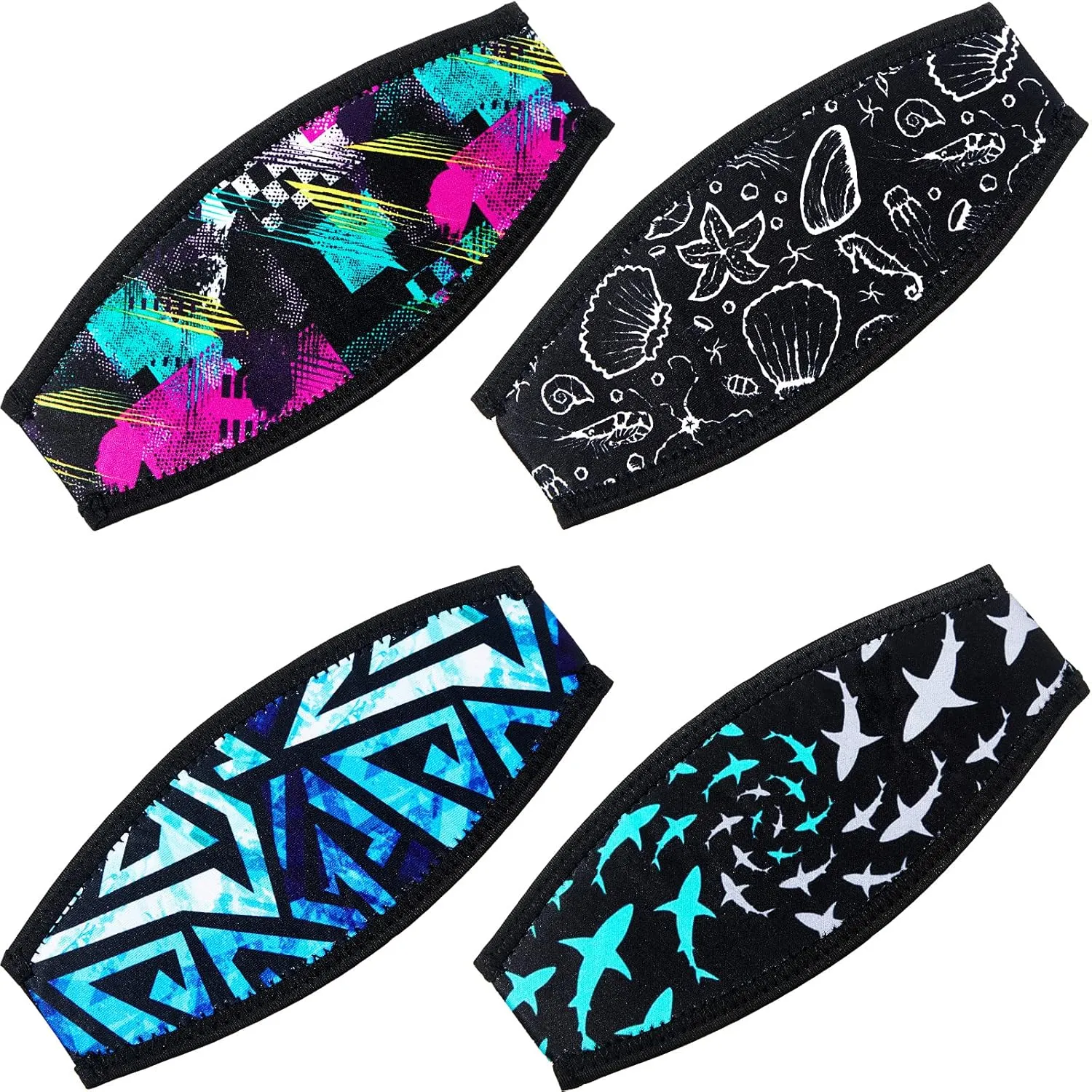 4 Pieces Diving Mask Slap Straps Cover Neoprene Swimming Waterproof Dive and Snorkel Mask Strap for Men and Women Water Sports