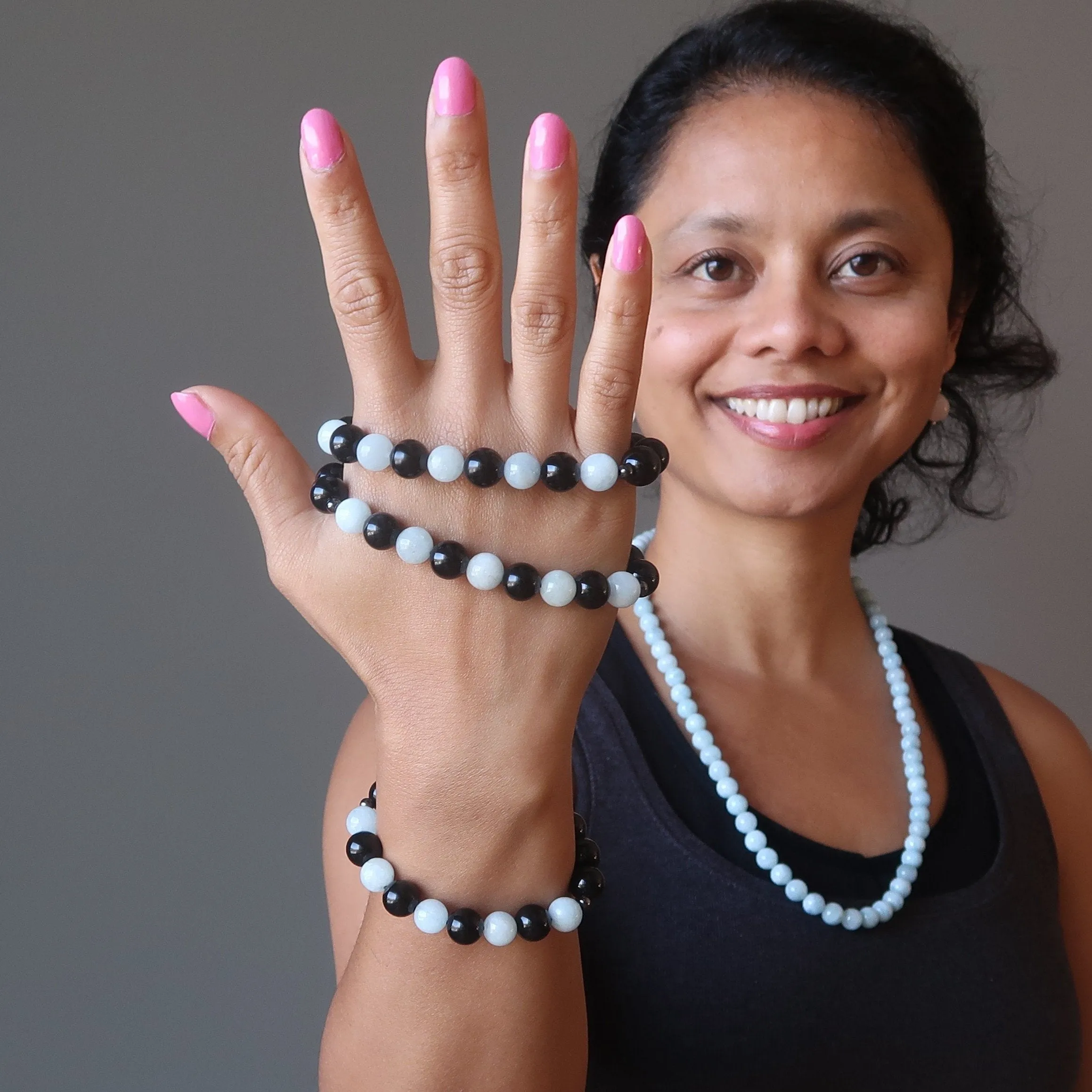 Aquamarine Rainbow Obsidian Bracelet Magic