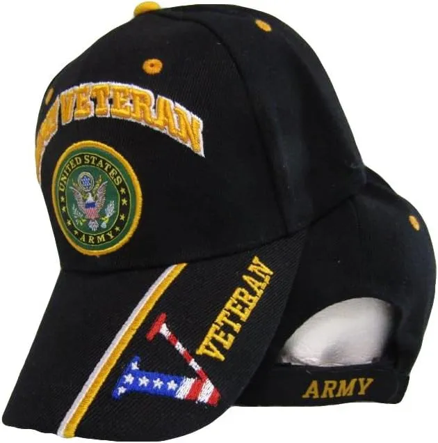 Auhafaly United States Army Veteran Men's Standard Baseball, Black, One Size
