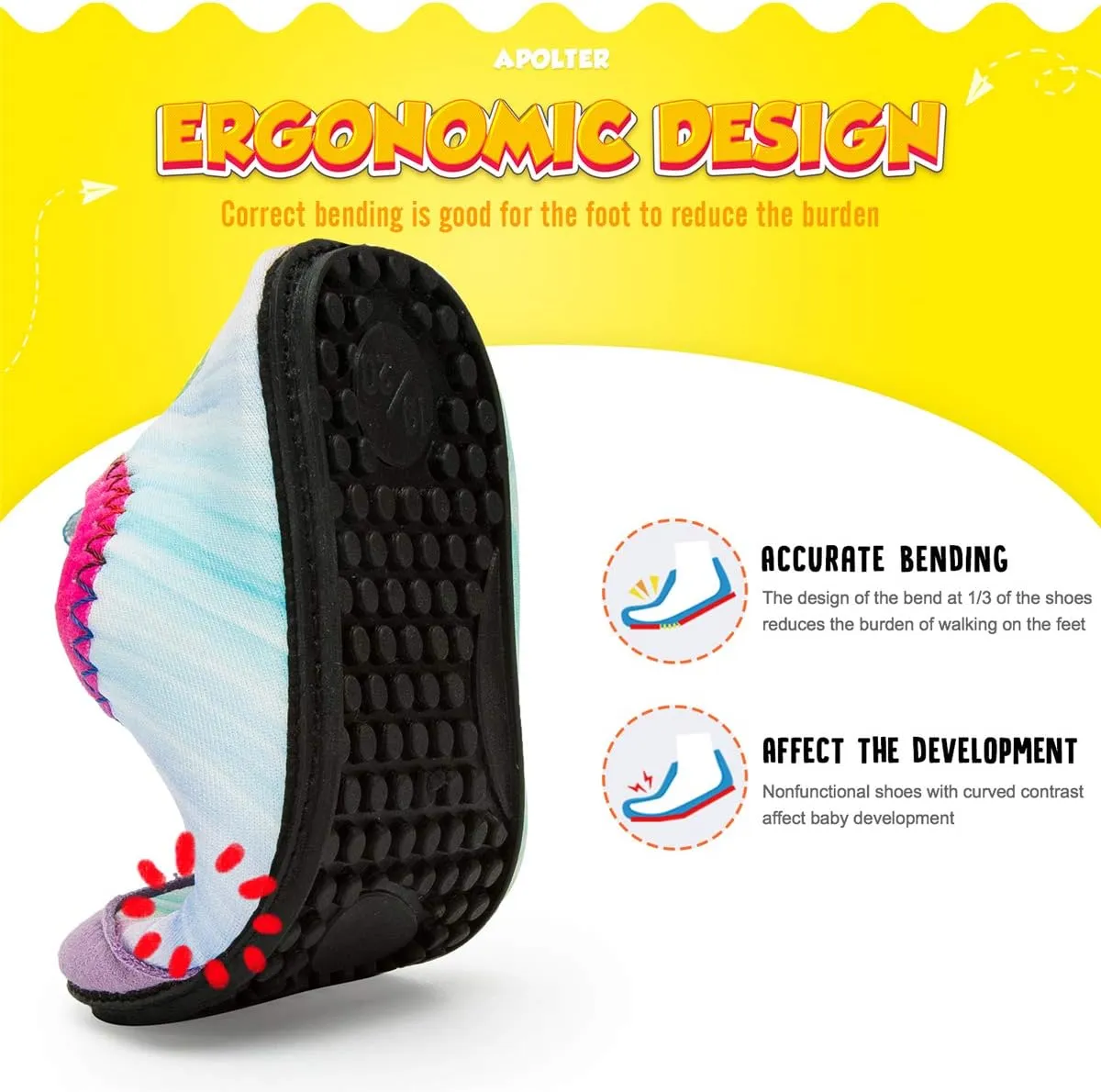 Baby Boys and Girls Swim Water Shoes Barefoot Aqua Socks Non-Slip for Beach Pool Toddler Kids
