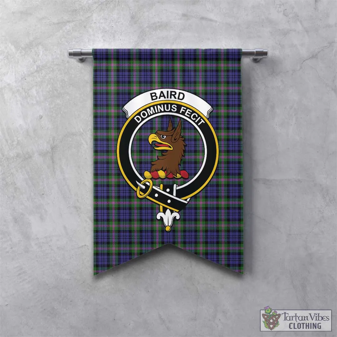 Baird Modern Tartan Gonfalon, Tartan Banner with Family Crest