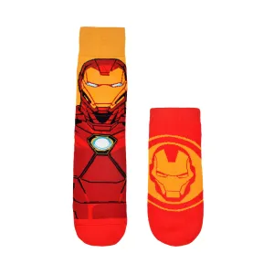 Balenzia x Marvel Character Crew & Lowcut/Ankle Length Sock for Men- "INVINCIBLE IRON MAN"Gift Pack (Pack of 2 Pairs)(Free Size) Red