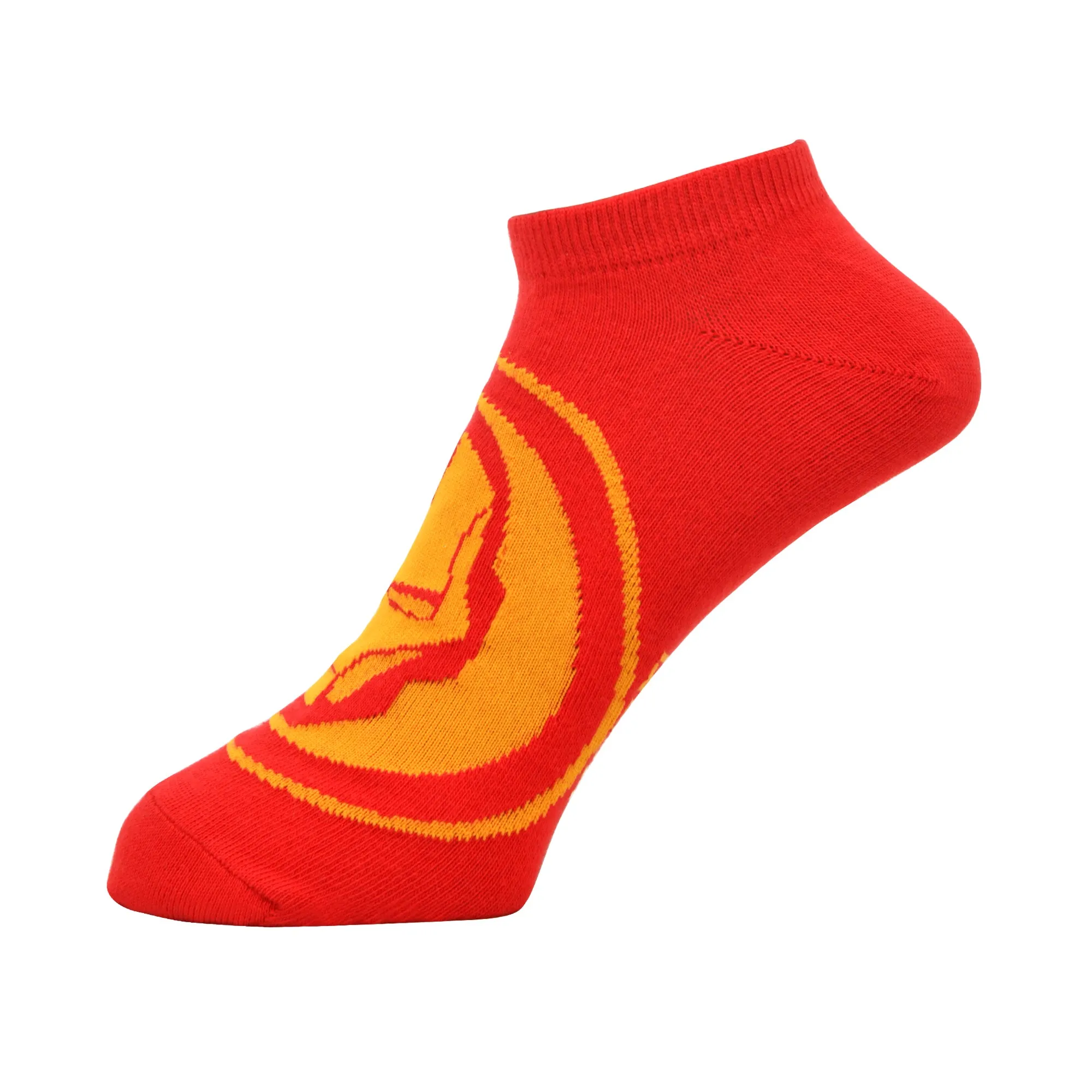 Balenzia x Marvel Character Crew & Lowcut/Ankle Length Sock for Men- "INVINCIBLE IRON MAN"Gift Pack (Pack of 2 Pairs)(Free Size) Red