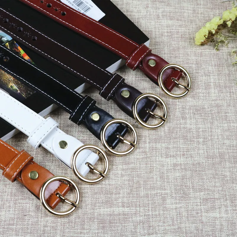Belt Women's Korean-Style Simple White Student Universal Jeans Decorative All-Match Black