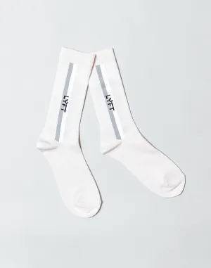Bi-Color Side Line Socks - White