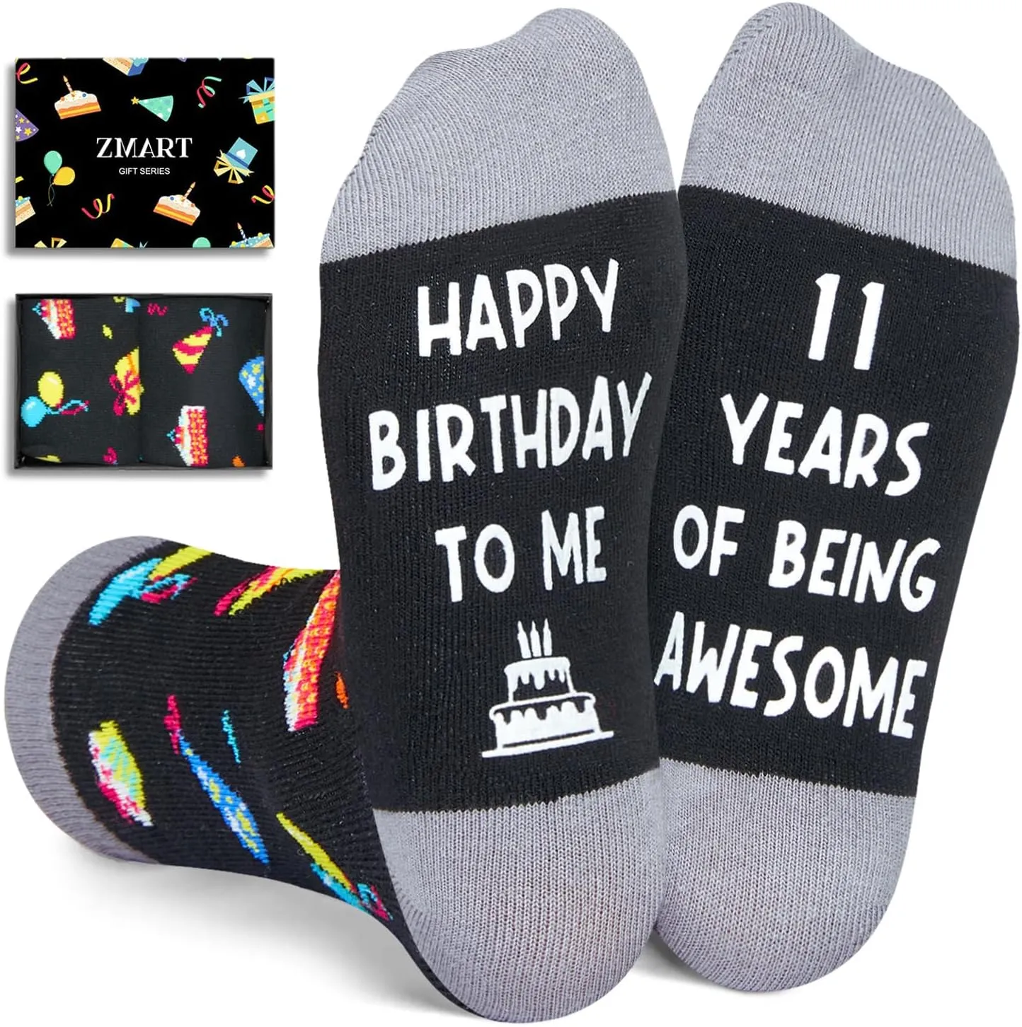 Birthday Gifts for Boys Age 5-12 - Socks for Boys Girls 5-12 Years Old, Birthday Gift Ideas with Box in Black