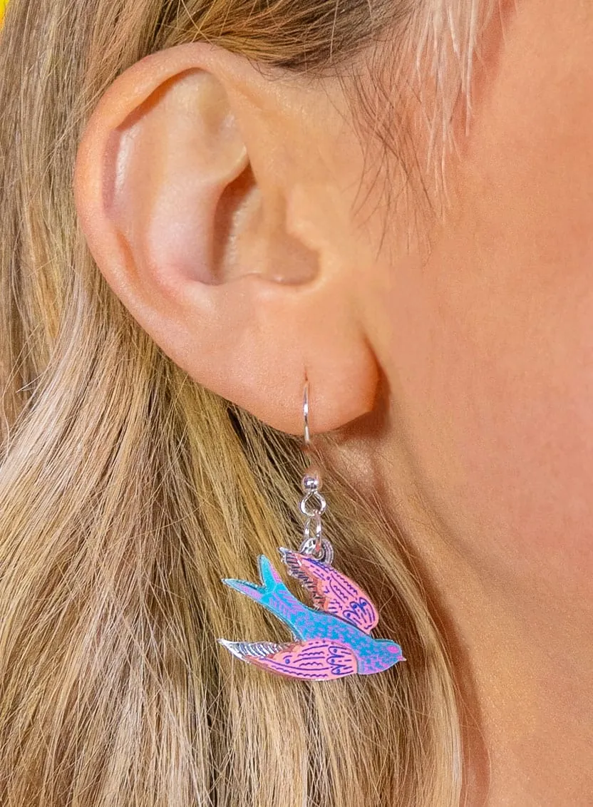 Blue Bird Earrings