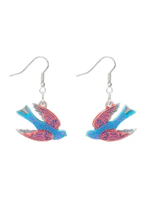 Blue Bird Earrings