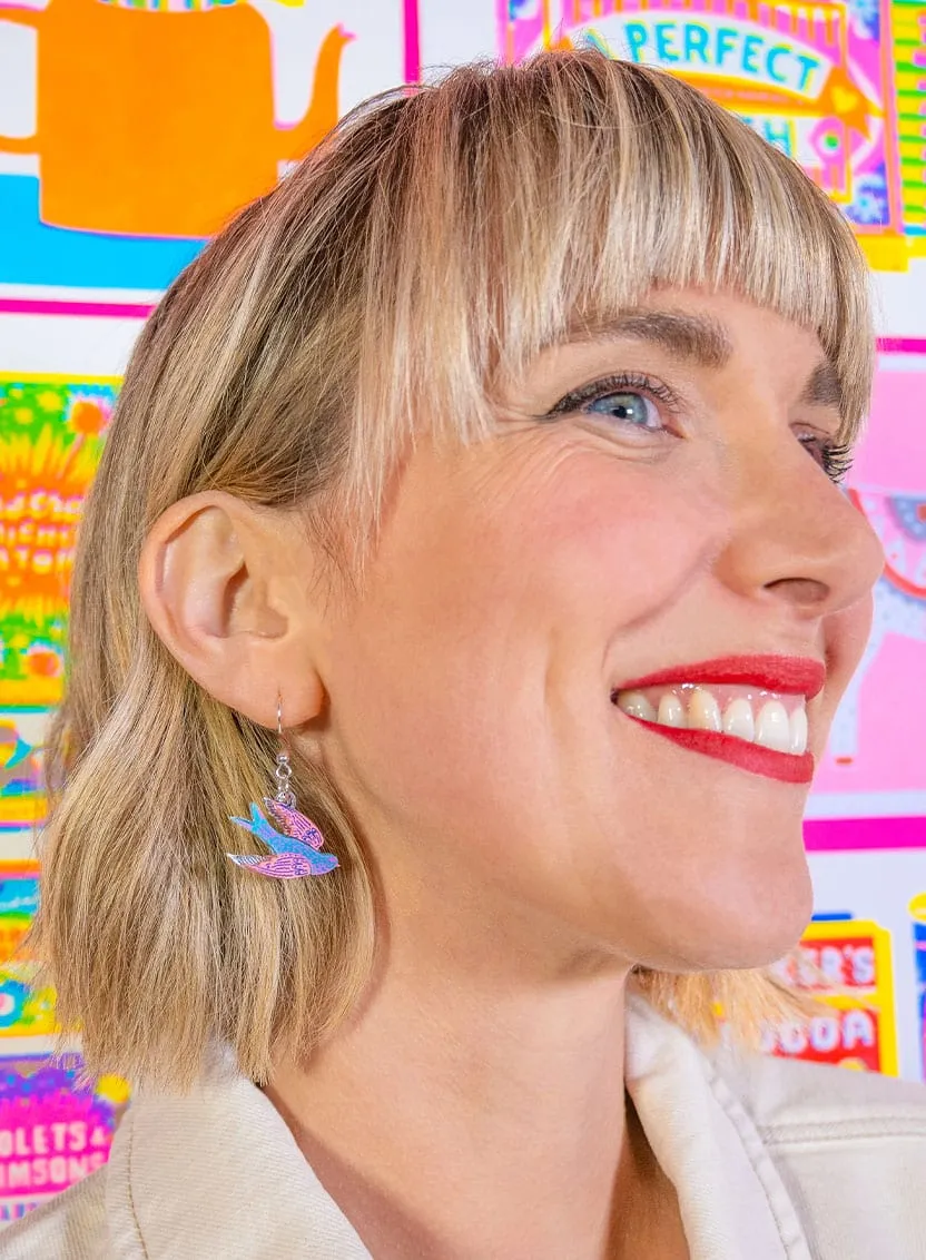 Blue Bird Earrings
