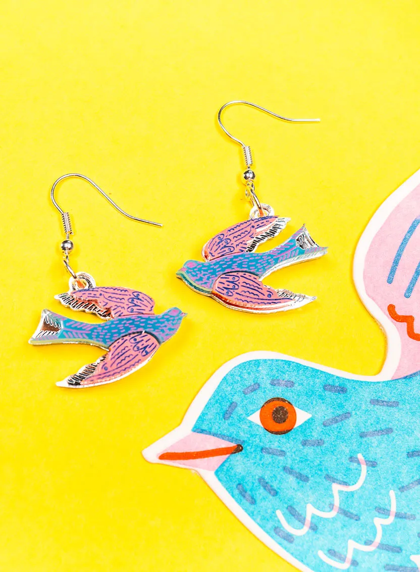 Blue Bird Earrings