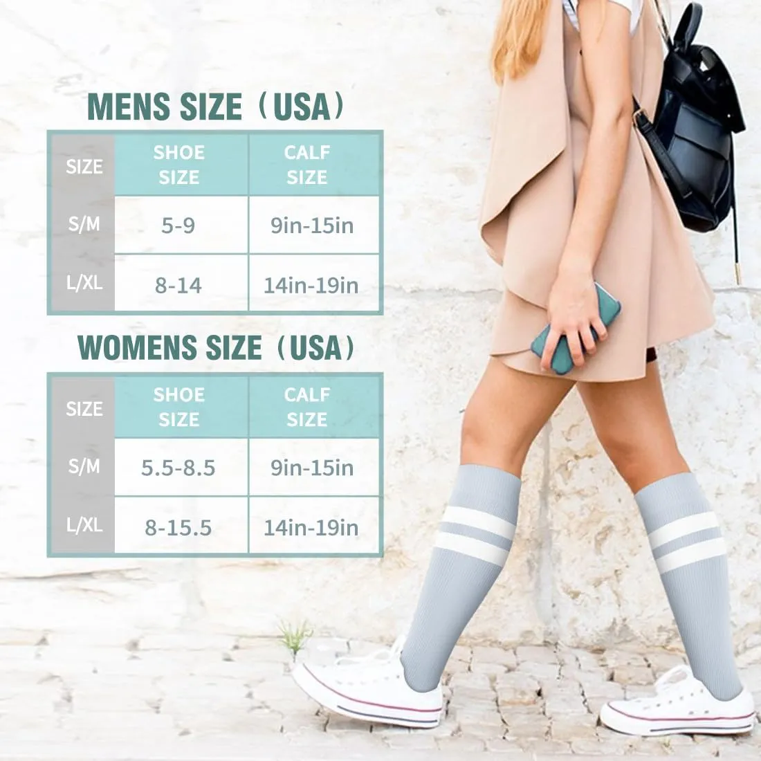 BLUEENJOY Copper Compression Socks for Women & Men (6 pairs) - Best Support for Nurses, Running, Hiking, Recovery