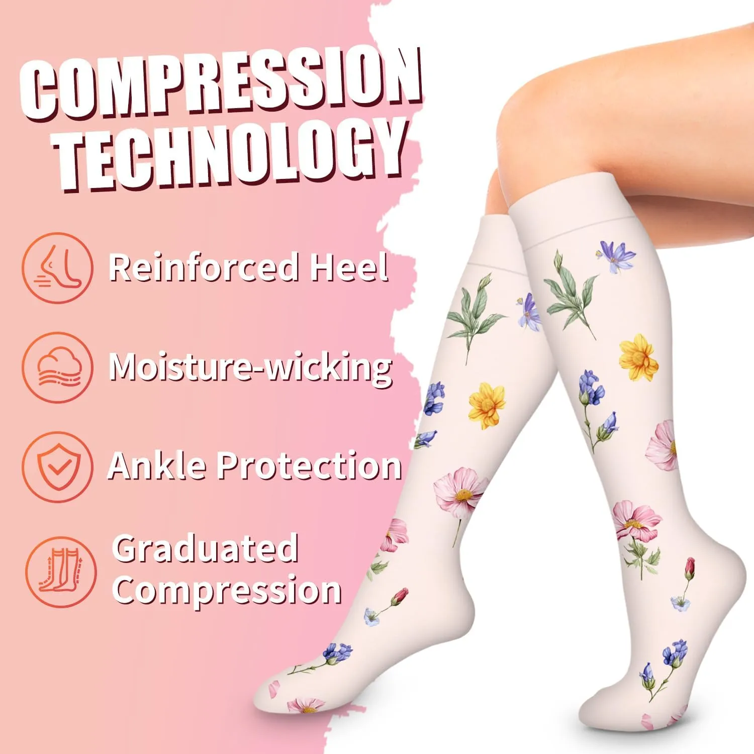 Bluemaple Copper Compression Socks For Women & Men Circulation - Best for Running,Nursing,Hiking,Flight&Travel