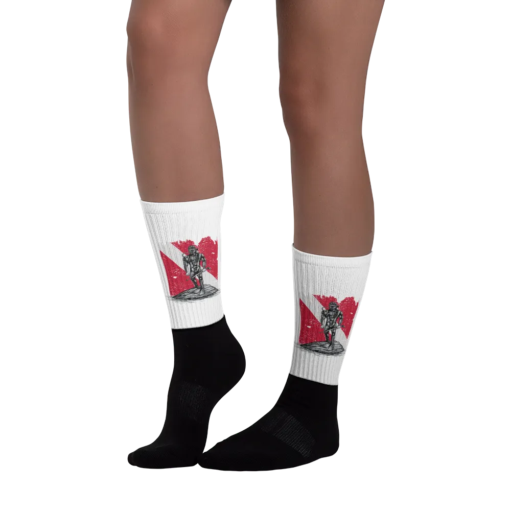 Bold Diver Black foot socks