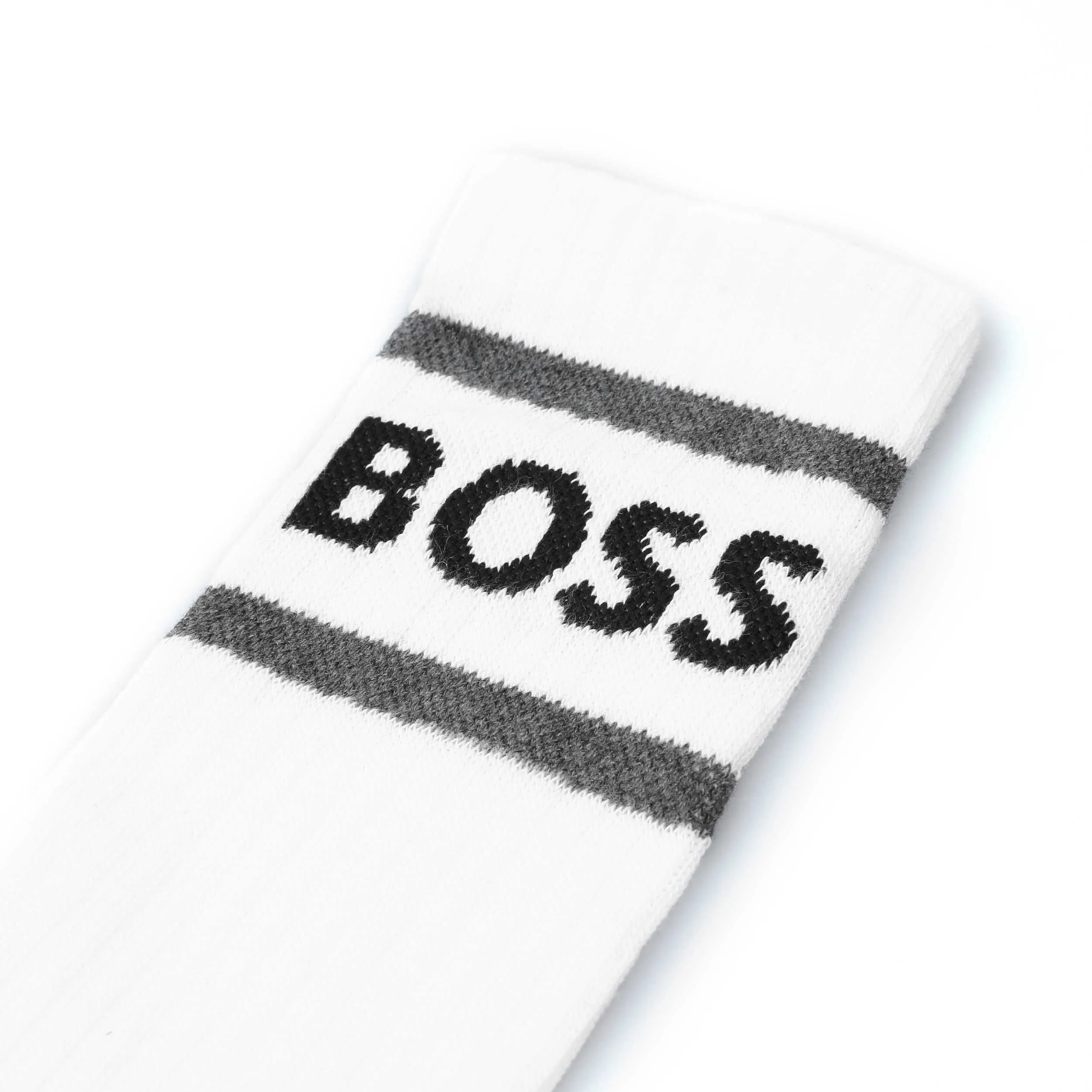 BOSS 3P Rib Stripe CC Sock in White