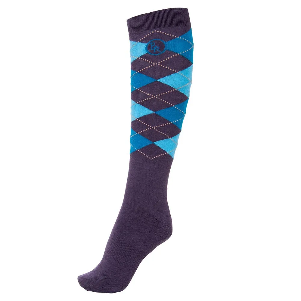 BR Equestrian Scott Classic Check Riding Kneesocks - Child