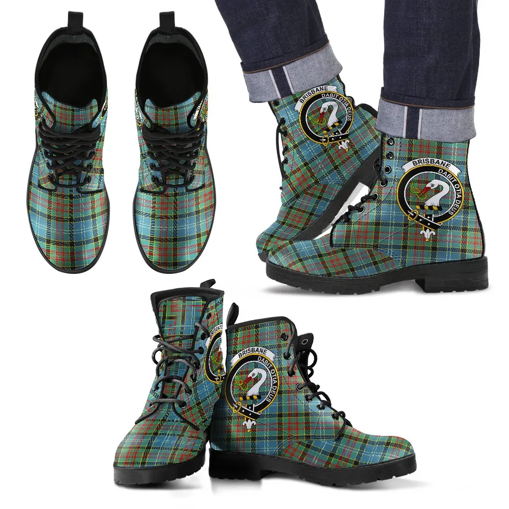 Brisbane modern Tartan Clan Badge Leather Boots