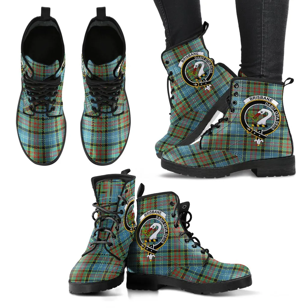 Brisbane modern Tartan Clan Badge Leather Boots