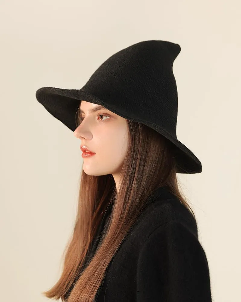 Chendvol Men's and Women's Halloween Witch Wool Hat Knitted Cap for Party Masquerade Cosplay Costume Accessory Daily