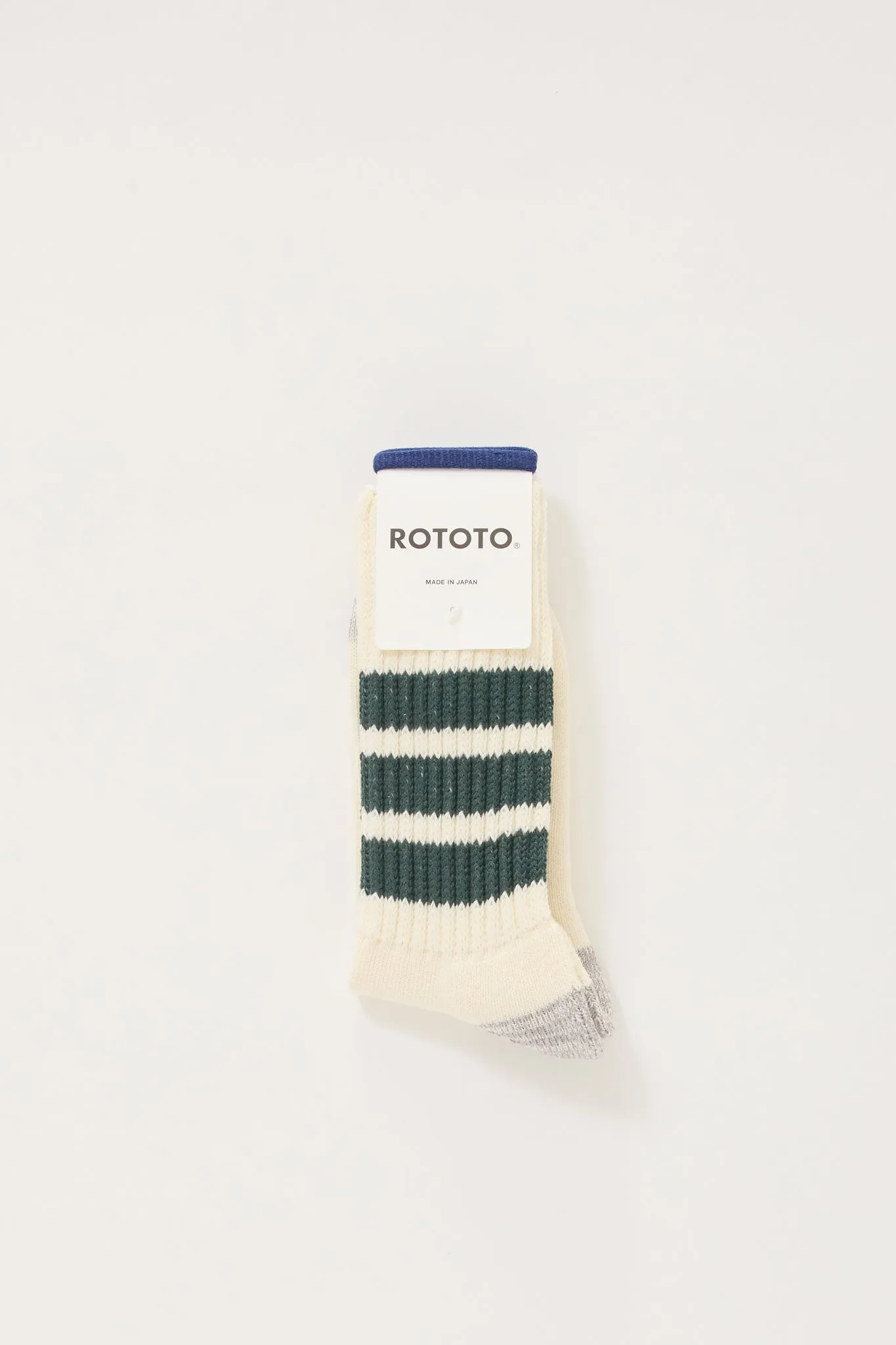 Coarse Ribbed Old School Crew Socks Dark Green