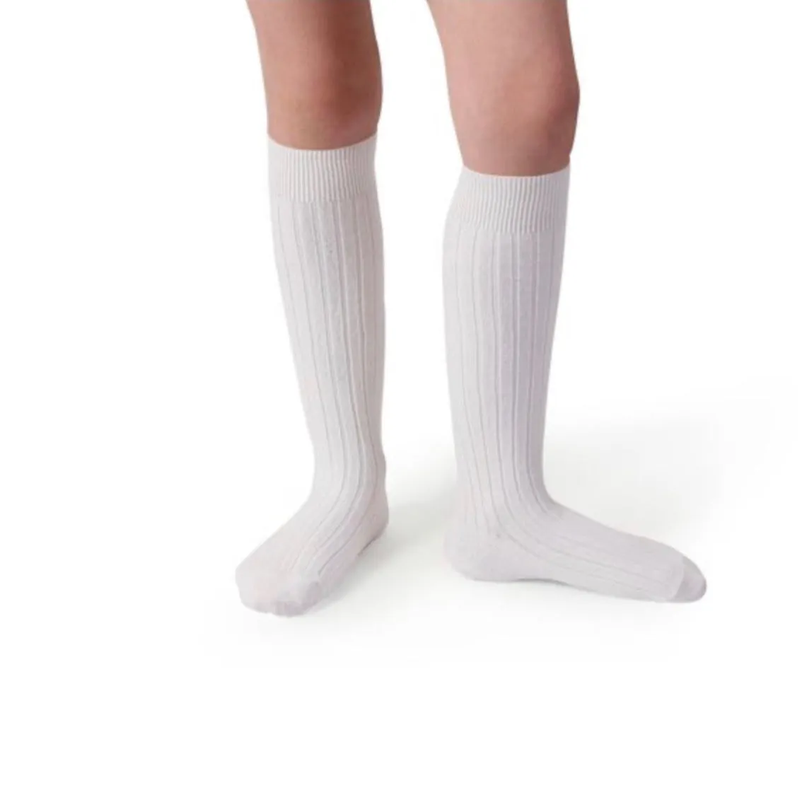 Collegien - La Haute - Ribbed Knee-high Socks - Blanc Neige