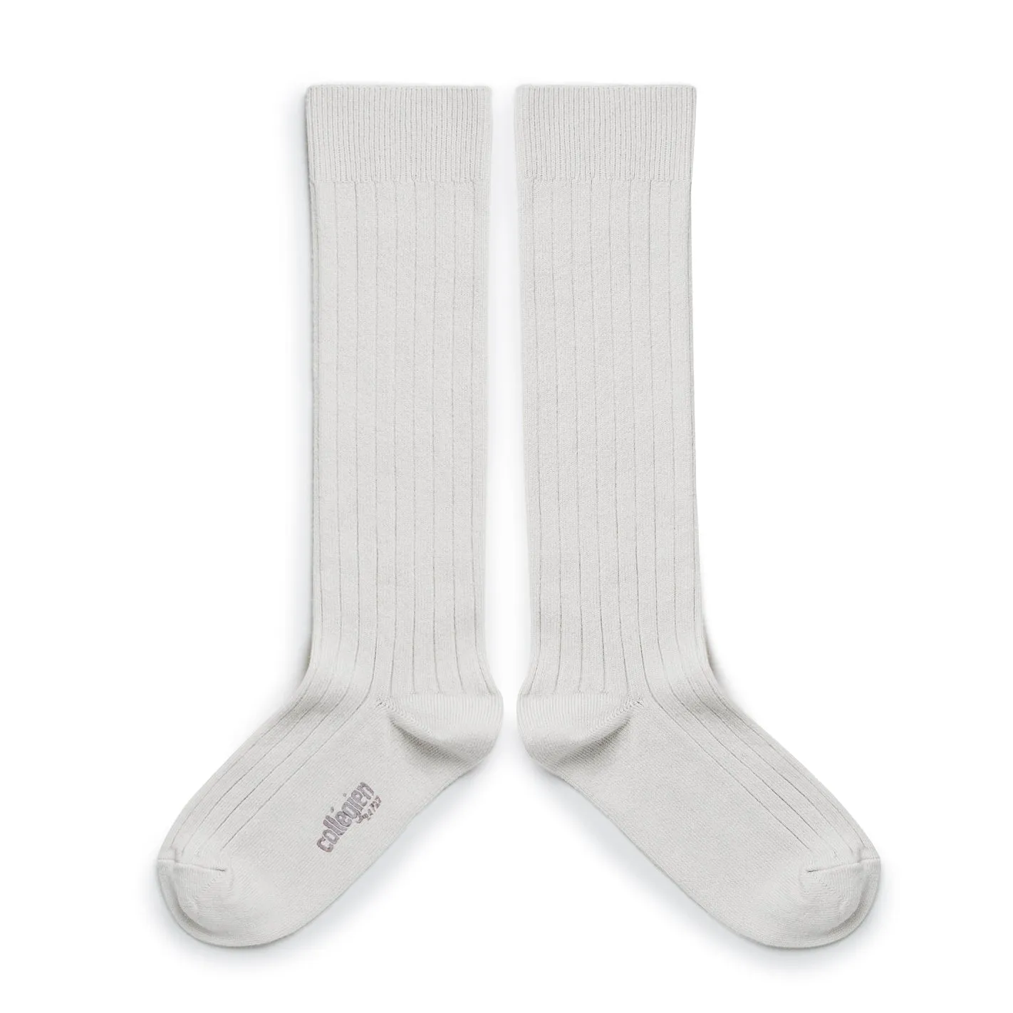 Collegien - La Haute - Ribbed Knee-high Socks - Blanc Neige