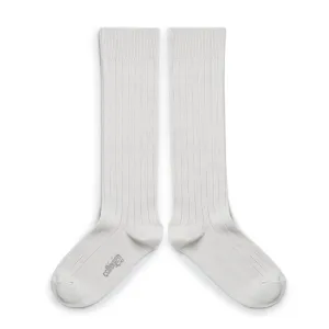 Collegien - La Haute - Ribbed Knee-high Socks - Blanc Neige