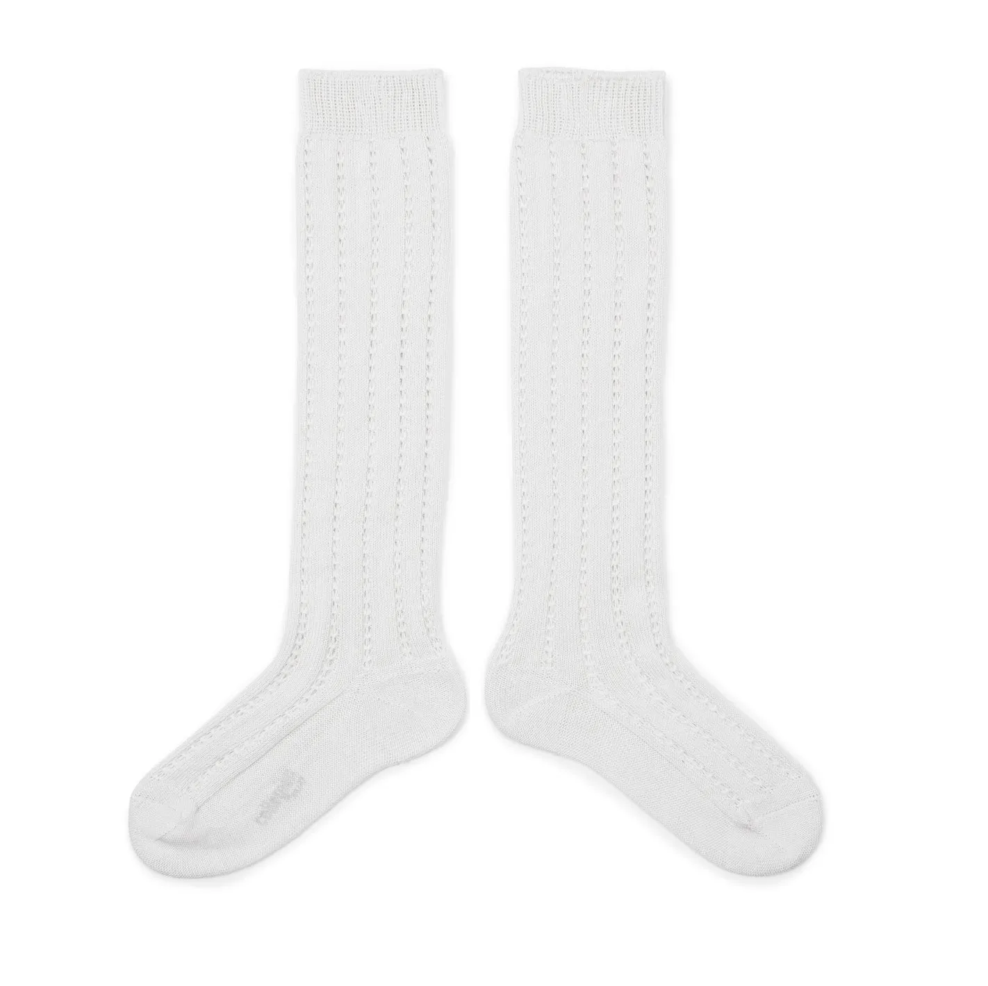 Collegien - Lightweight Openwork Knee-high Léonie Socks - Blanc Neige