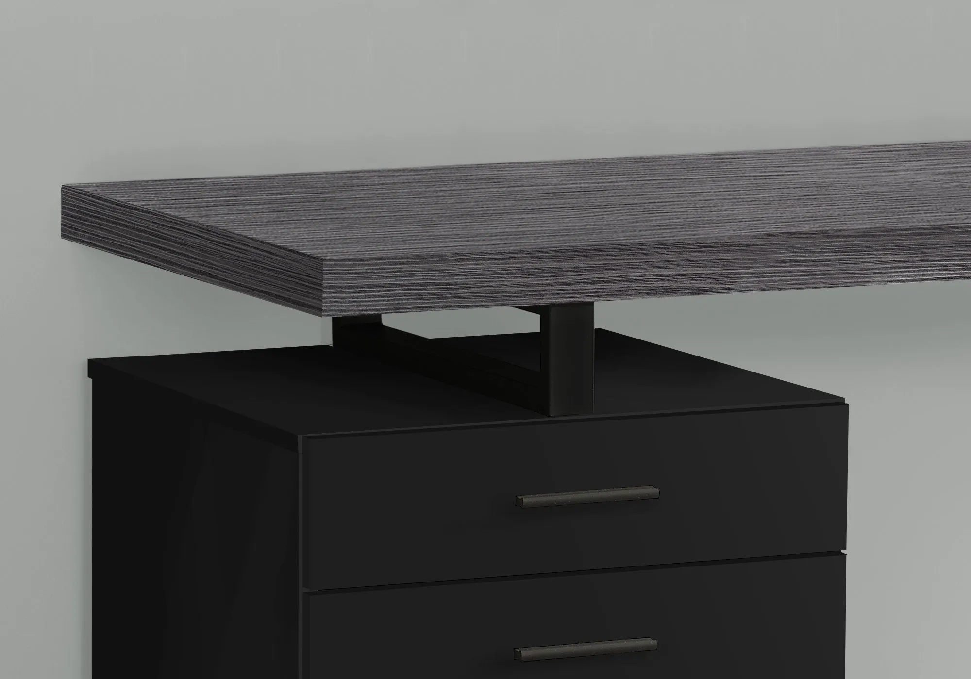 Computer Desk - 48"L / Black / Grey Top Left/Right Facing