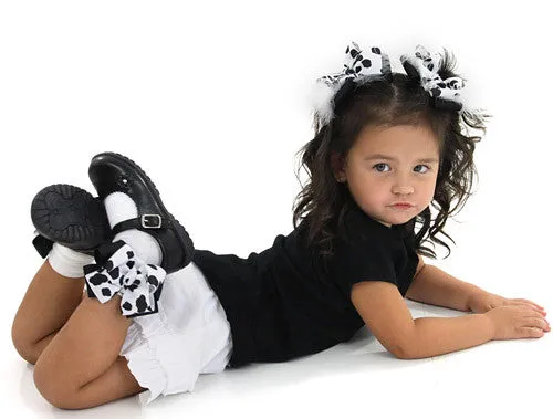 Cow Print Bow Socks