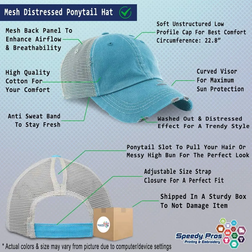 Custom Womens Ponytail Cap Saved by Grace Jesus Christian Embroidery Cotton