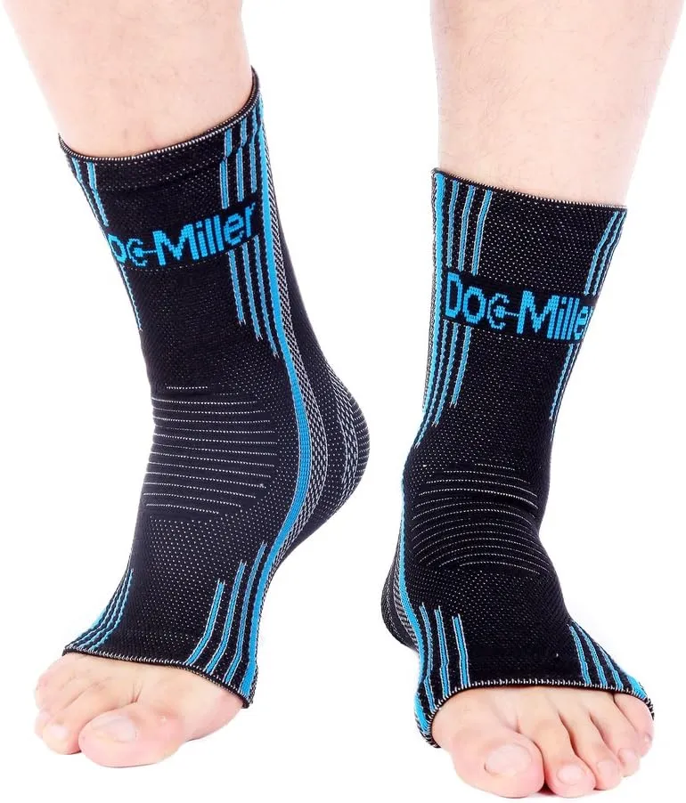 Doc Miller Ankle Compression Sleeve  Plantar Fasciitis Support, Toeless Neuropathy Socks, 20-30 mmHg, Achilles Tendonitis Relief Brace, Elastic Support for Swollen Ankles, Men & Women, 1 Pair