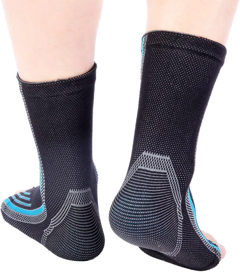 Doc Miller Ankle Compression Sleeve  Plantar Fasciitis Support, Toeless Neuropathy Socks, 20-30 mmHg, Achilles Tendonitis Relief Brace, Elastic Support for Swollen Ankles, Men & Women, 1 Pair