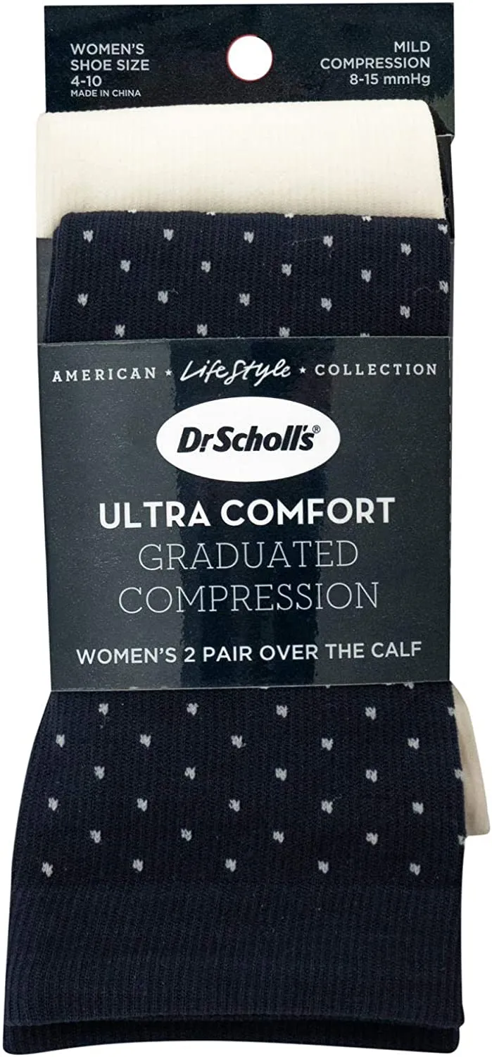 Dr. Scholls Women's American Lifestyle Collection Knee High Compression Socks 2 Pair