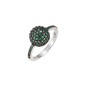 Emerald and Black Onyx Ball Ring