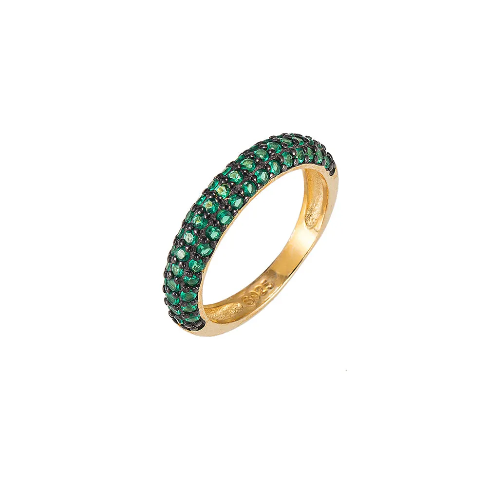 Emerald and Onyx Band Ring