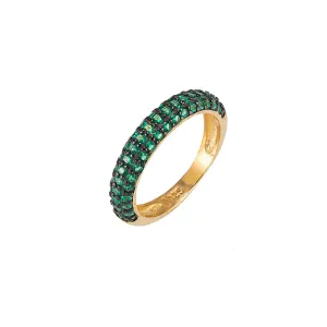 Emerald and Onyx Band Ring