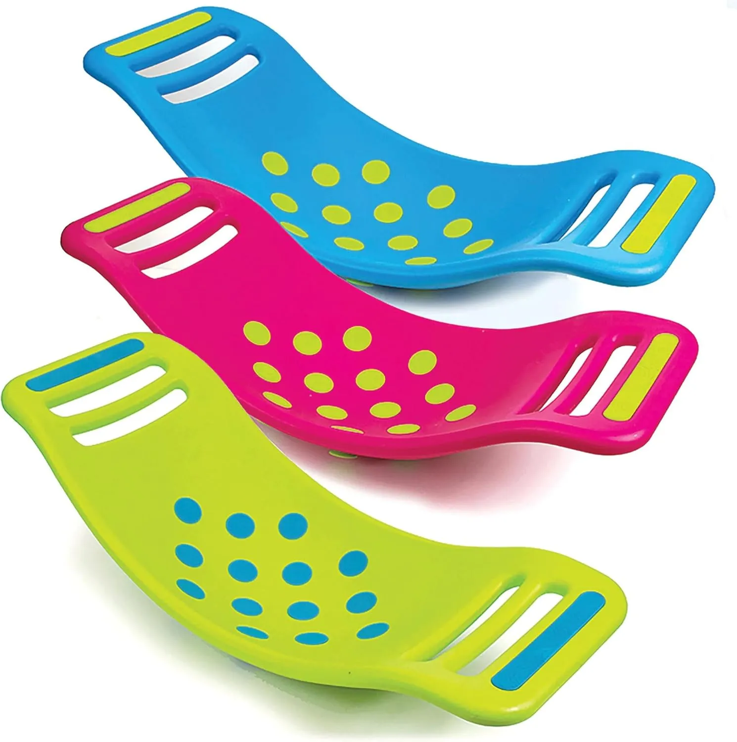 Fat Brain Toys Teeter Popper, Indoor Toddler Sensory Toys for Ages 3 and Up, Blue