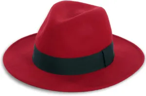 FORBUSITE Wool Felt Wide Brim Fedora Hats for Women Men