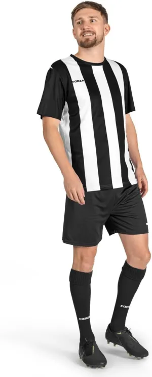 FORZA Mens Striped Soccer Uniform | Includes Jersey, Shorts, and Knee-High Socks  Available in Sizes XS-XXL