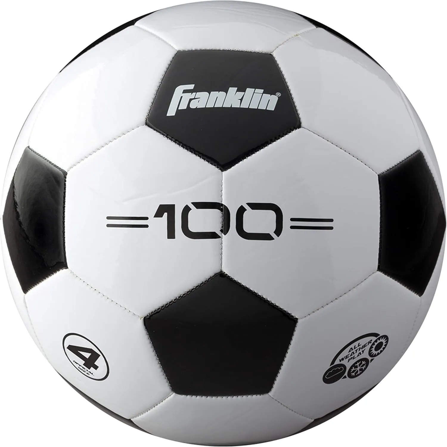 Franklin Sports Soccer Balls - Youth & Adult - Sizes 3, 4 & 5 - Single & Bulk Packs - Black & White