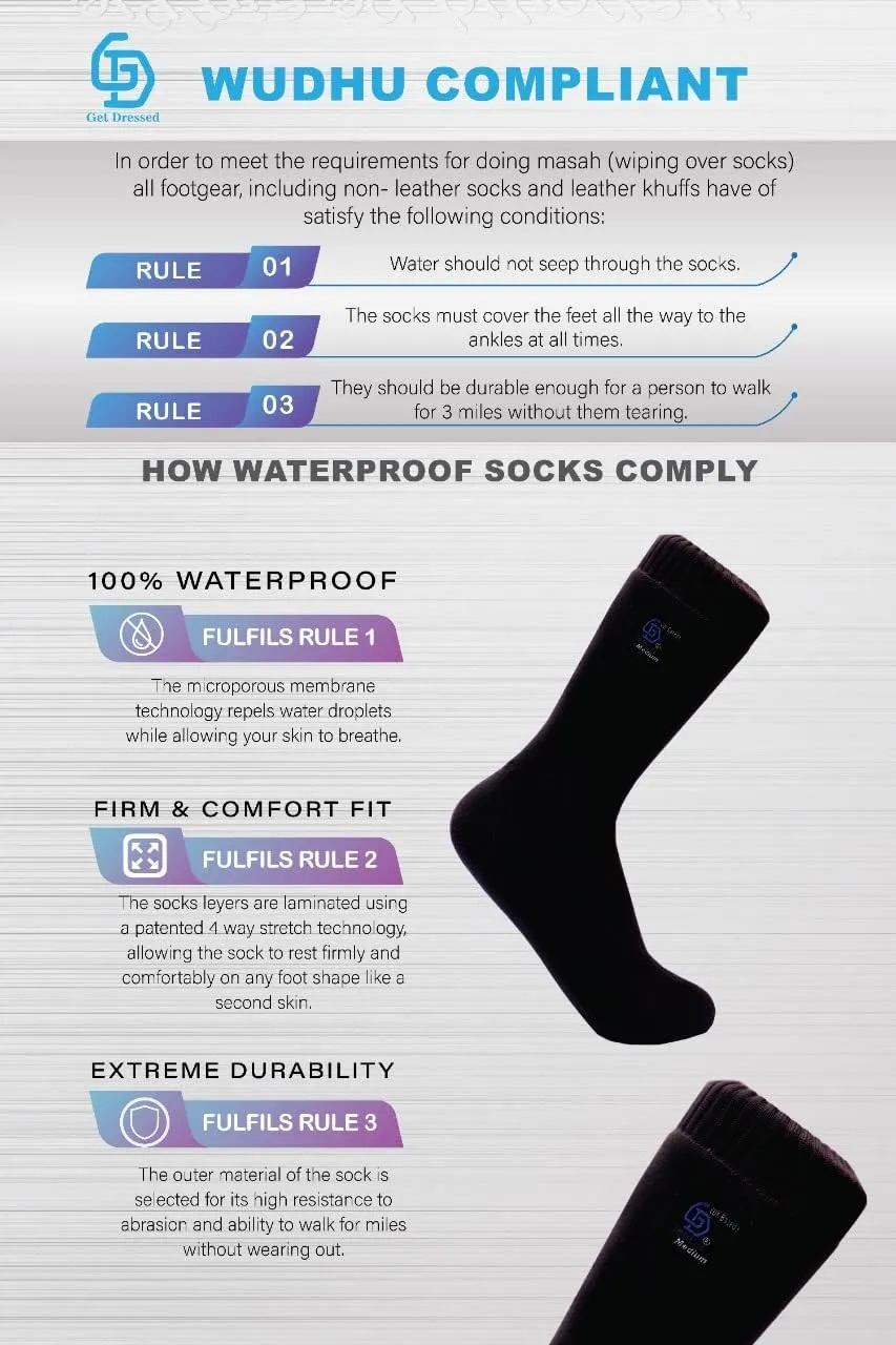 Get Dressed Wudu socks | 100% Breathable Durable Waterproof socks for Men and Women