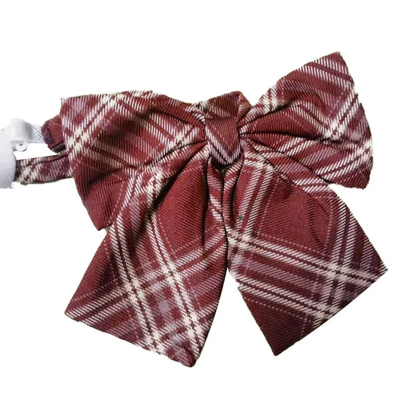 Girls Red Tartan Plaid Pleated Skirt Uniform Set